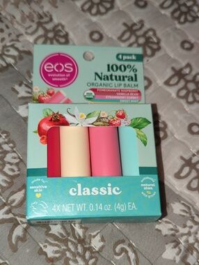 eos Classic 4-Pack Lip Balms - Pink, Cream, Red, Aqua